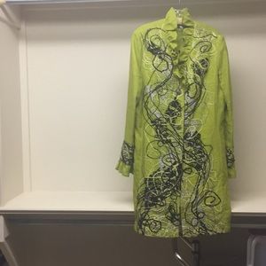 One of a kind Linen embroidered walking coat